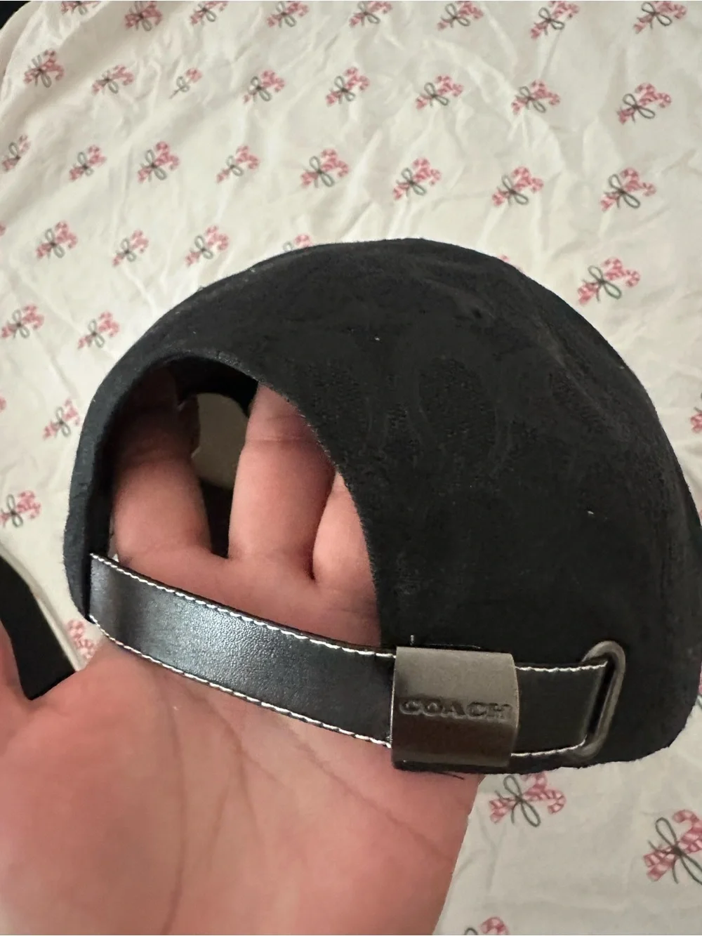 Coach Black Signature Jacquard Baseball Cap
